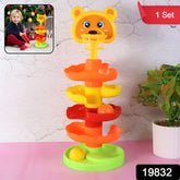 Colorful Bear Face Rolling Ball Drop Tower Toy Set